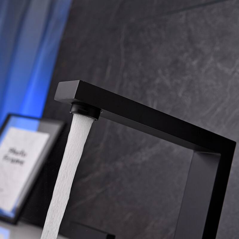 8 in. 2-Handle Widespread High-Arc Bathroom Faucet in Matte Black - Spout height: 5.6" x Spout reach: 5.5"