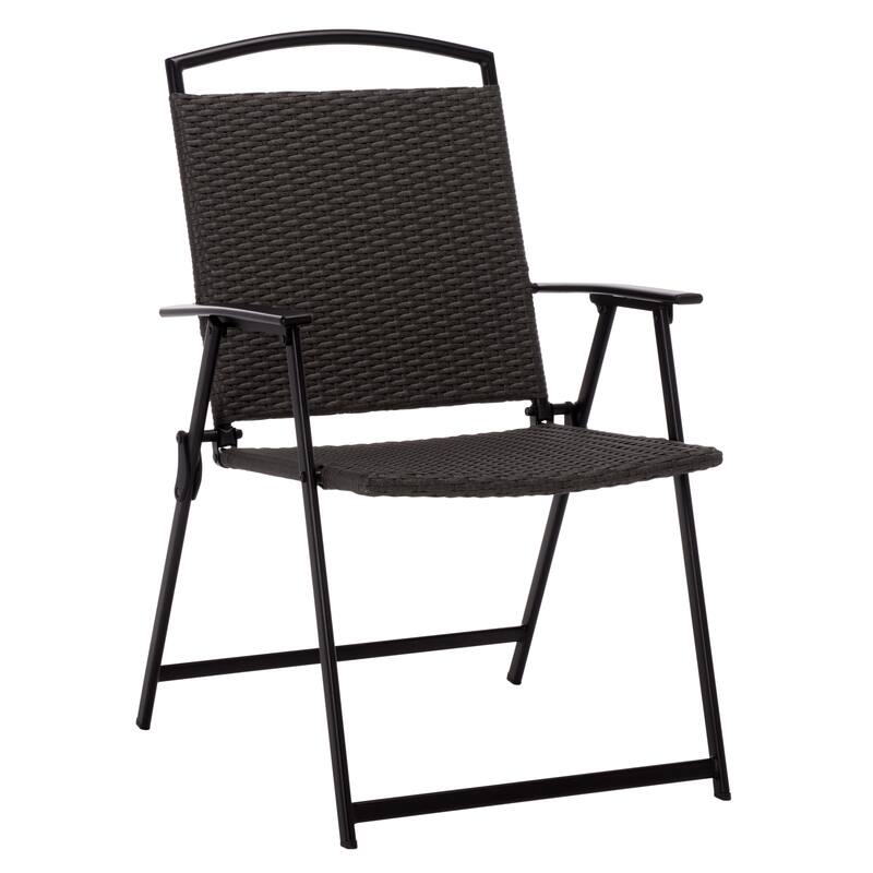 SAFAVIEH Outdoor Living Dory Folding Chair (Set of 2) - 25"W x 23"D x 36"H