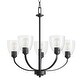 preview thumbnail 9 of 8, Quorum International Reyes 5 Light 26" Wide Chandelier Textured Black