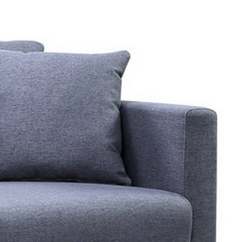 Mico 57 Inch Modern Loveseat, USB Ports and Side Pocket, Dark Gray Fabric