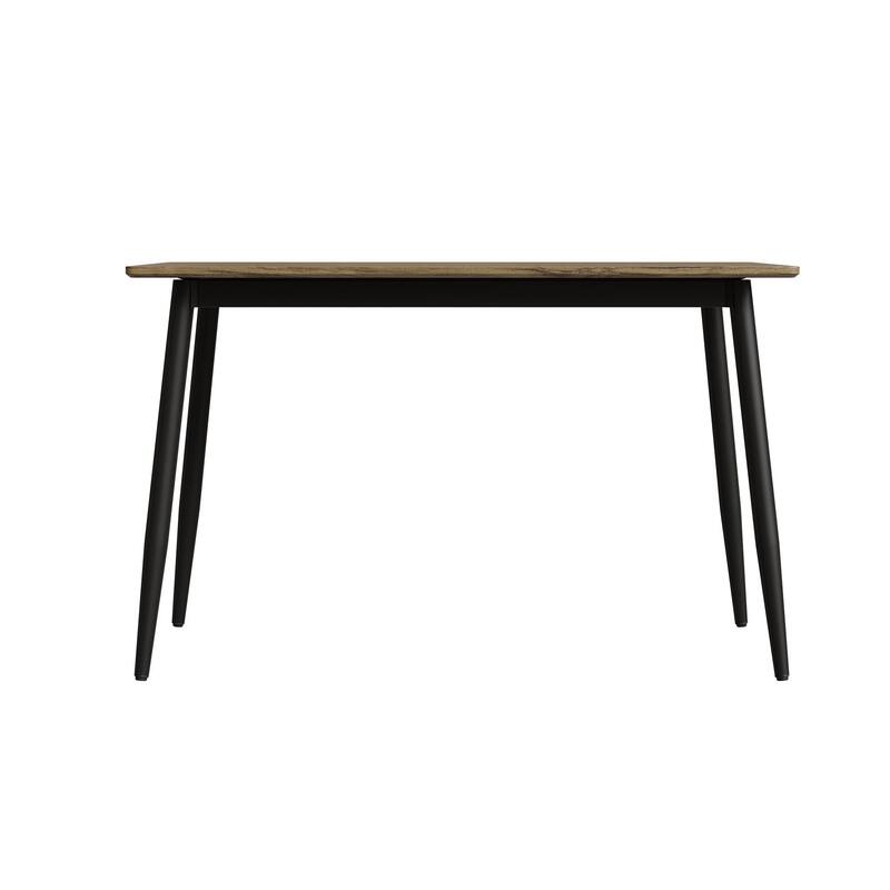 Dining Table for 4-6 People, Rectangular Dining Table with Metal Leg