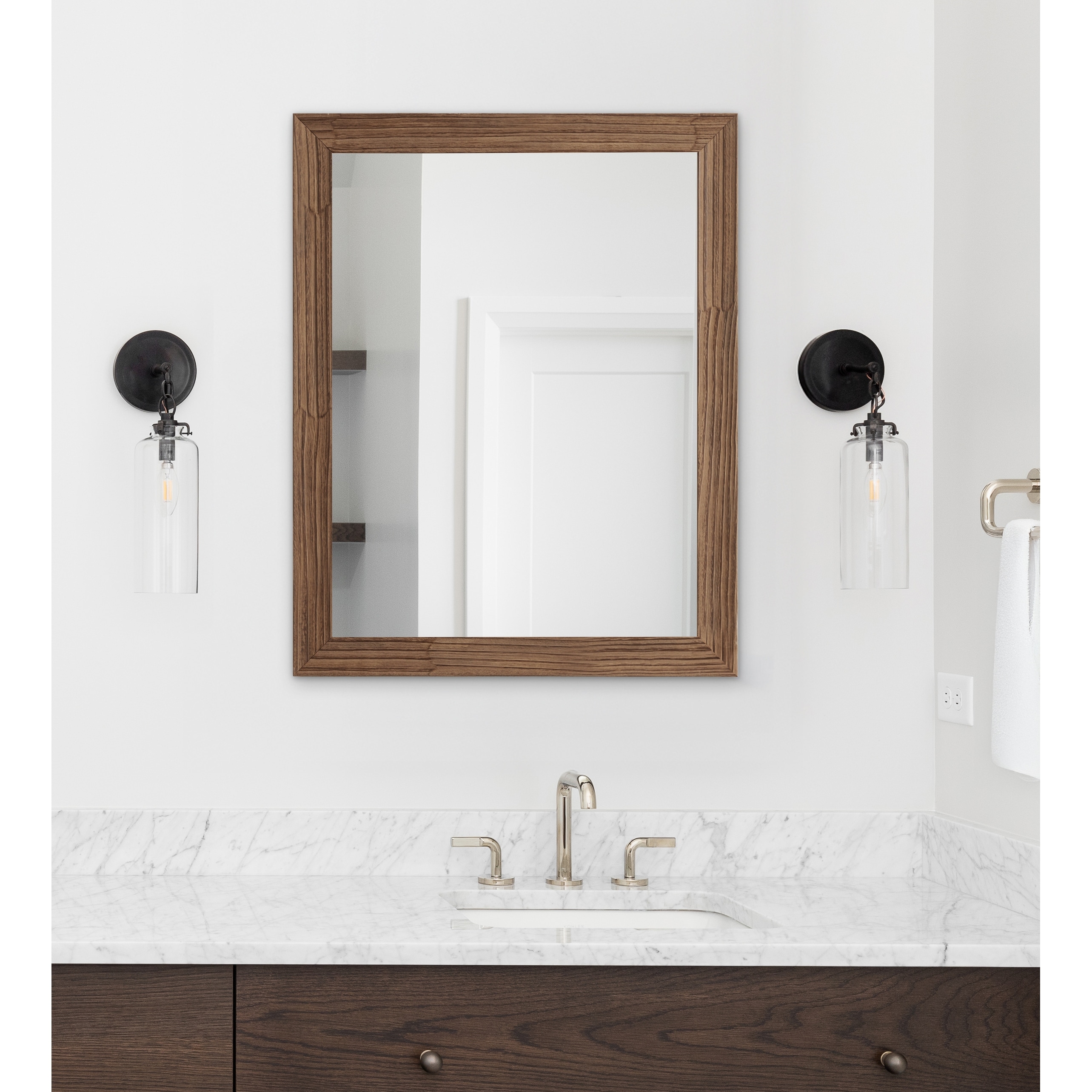 Kate and Laurel Travon Rectangle Bathroom Wall Mirror