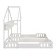 preview thumbnail 11 of 10, Wood Twin Size Platform Beds with House-shaped Design and Built-in Shelves ,Dual Bed