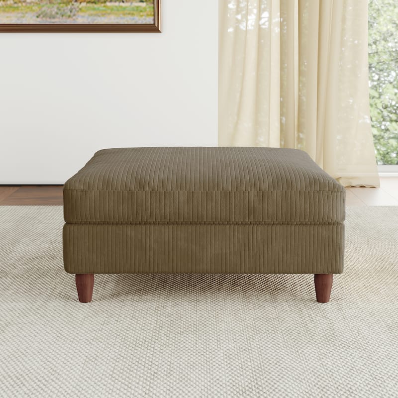 38.13" Wide Square Corduroy Ottoman