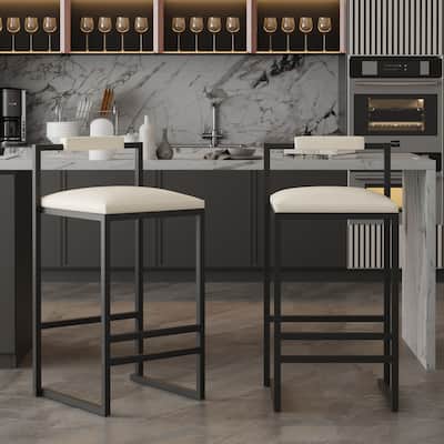 Modern Bar Stools Dining Chairs with Foot Rest for Kitchen