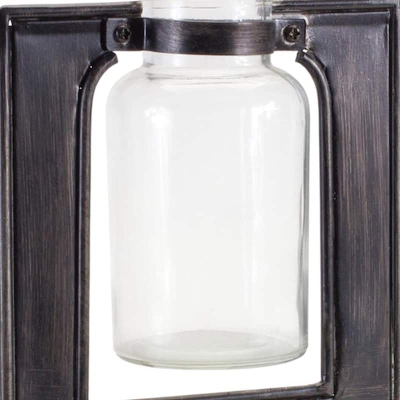 8" Black Metal Round Table Vase - 6.00