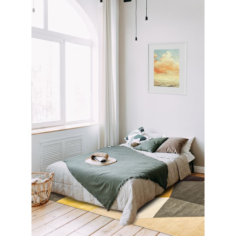 ECARPETGALLERY Hand Tufted Timeless Olive Wool Rug - 5'2 x 7'9