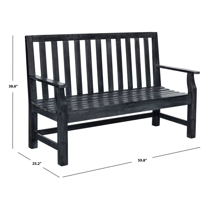 SAFAVIEH Outdoor Arushi Acacia Wood Bench - 60Wx25Dx39H