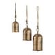 preview thumbnail 53 of 77, Gold, Gray, Bronze, Black or Red Metal Tibetan Inspired Decorative Cow Bells with Jute Hanging Rope (Set of 3)