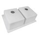 preview thumbnail 7 of 10, Ruvati 33 x 22 inch epiGranite Topmount Granite Composite Double Bowl Kitchen Sink - Arctic White - RVG1388WH