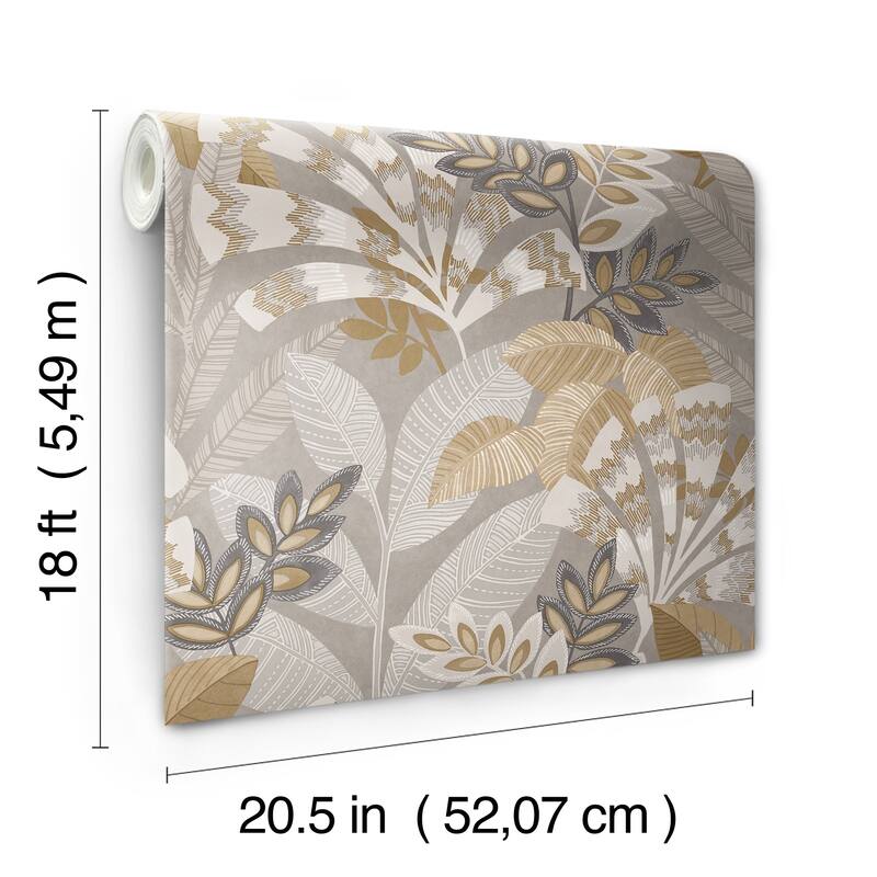 Yara Taupe Peel and Stick Wallpaper