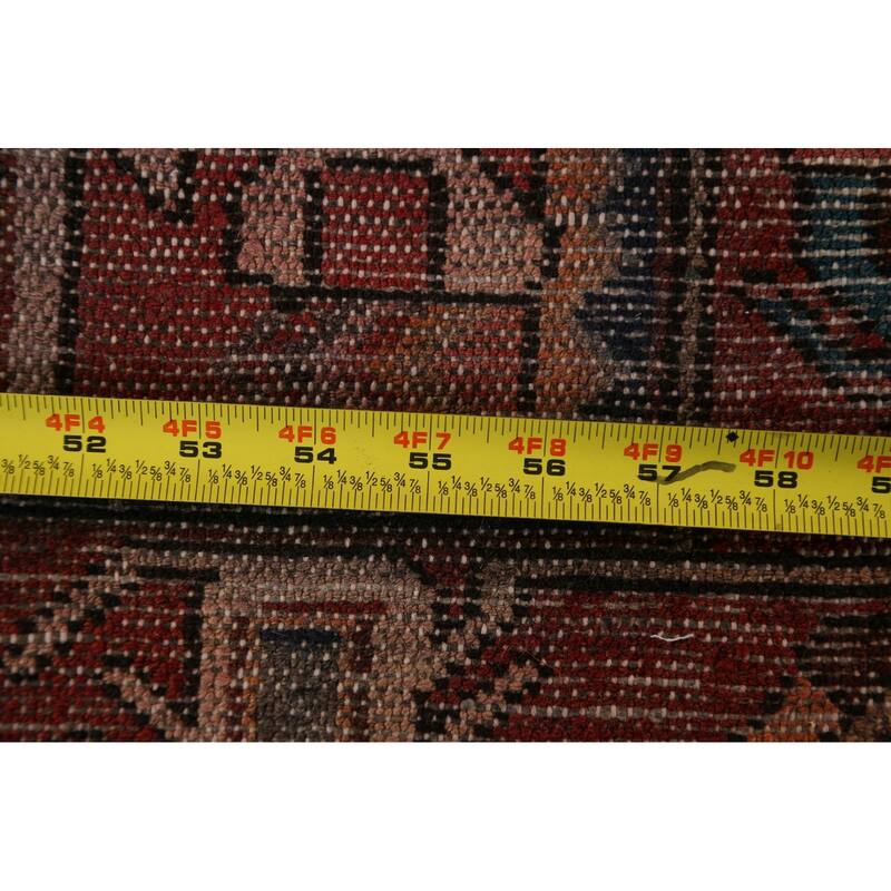 Tribal Geometric Hamedan Persian Runner Rug Wool Hand-knotted Carpet - 3'6" x 9'7"