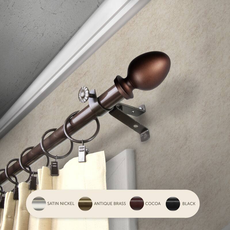 InStyleDesign Ivo Adjustable Curtain Rod 13/16 inch dia. - 120 to 170 inches - Cocoa
