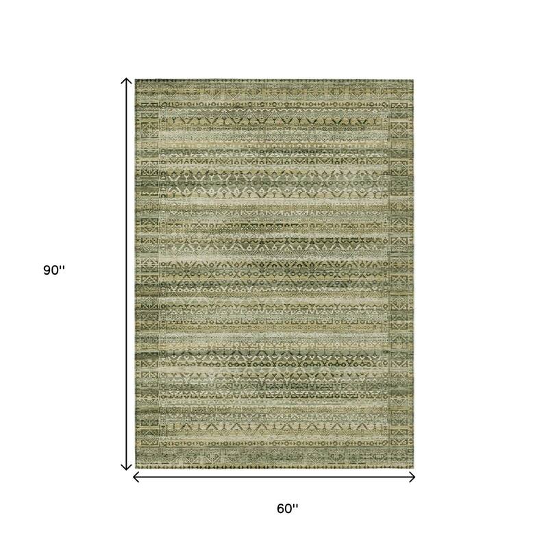 HomeRoots Striped Transitional Rectangle Outdoor Rug
