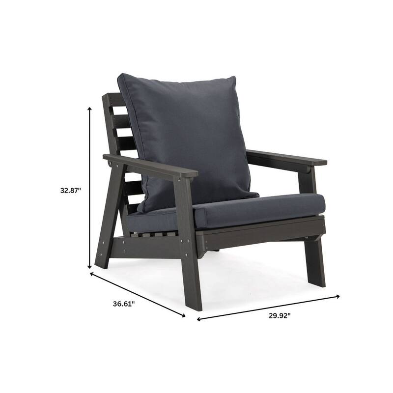 Alpine Modern Outdoor Upholstered Accent Chair - Lounge Armchair with Removable Cushions for Living Room