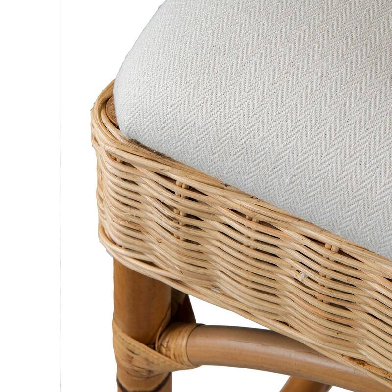 Handmade Natural Rattan Cushioned Bar Stool by East at Main