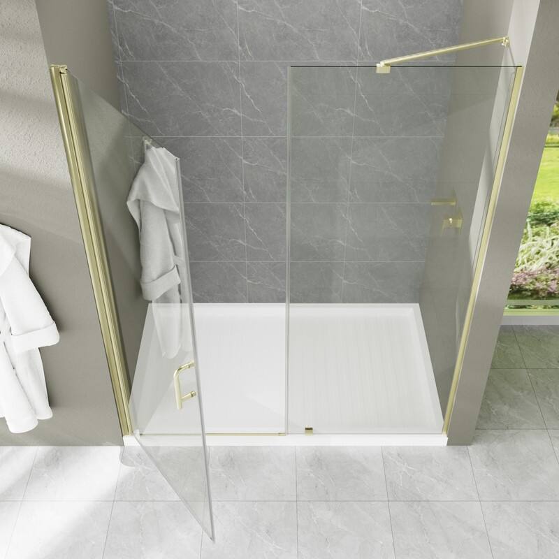 Alvana 60‘’×72'' Semi-Frameless Hinged Shower Door