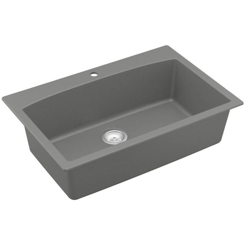 Karran USA QT-712 Quartz QT 33" Drop In Single Basin Quartz Composite - Grey