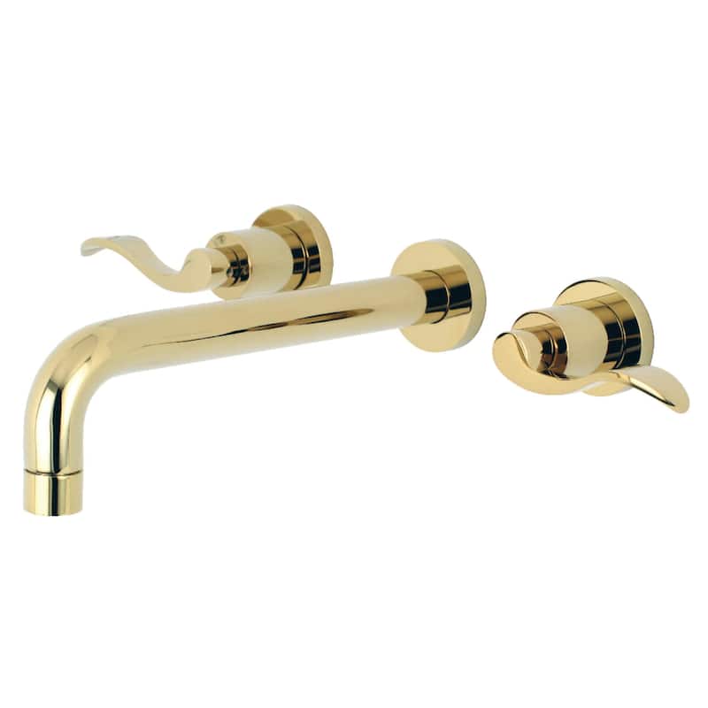 Kingston Brass NuWave Wall Mounted Roman Tub Filler - Polished Brass