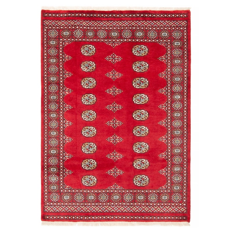 ECARPETGALLERY Hand-knotted Peshawar Bokhara Red Wool Rug - 4'1 x 5'10 - 4'1 x 5'10 - Red