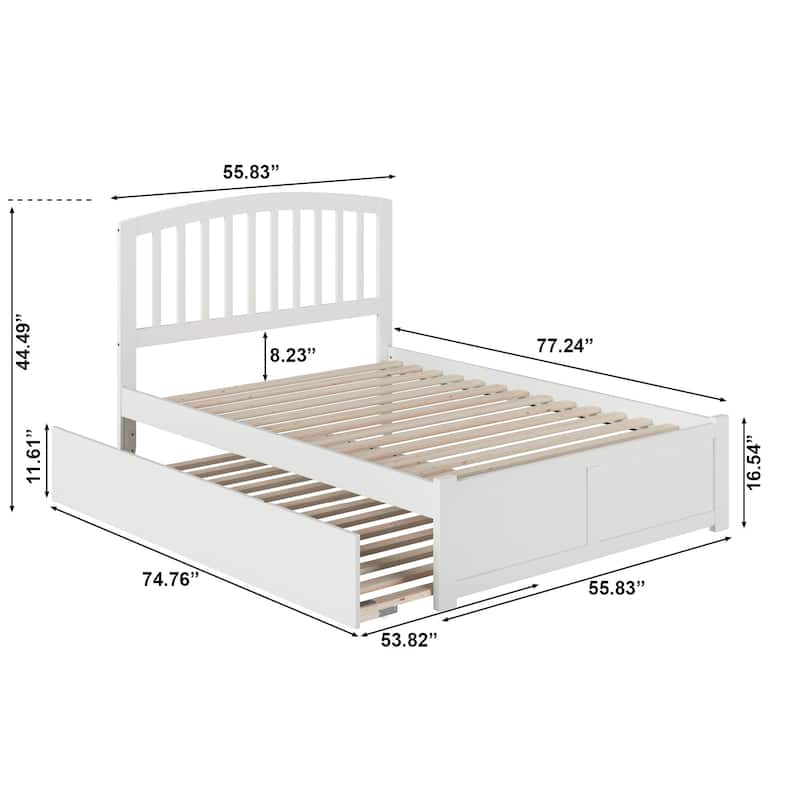 Richmond Full Solid Wood Platform Bed with Footboard & Full Trundle