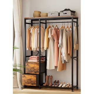 Clothes Rack, Garment Rack, Clothing Racks with Shelves, Drawers, Hooks ...