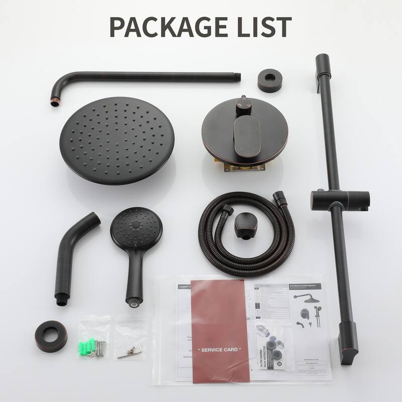 4-Spray Wall Mount Dual Fixed and Handheld Shower Head with Slide Bar and Tub Spout, Valve included