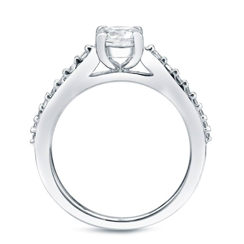 Auriya 14k Gold 1ctw Round Diamond Engagement Ring Set