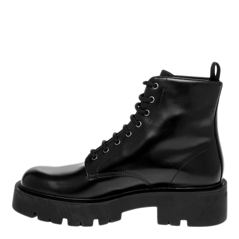 Prada Men's Brushed Leather Combat Boots