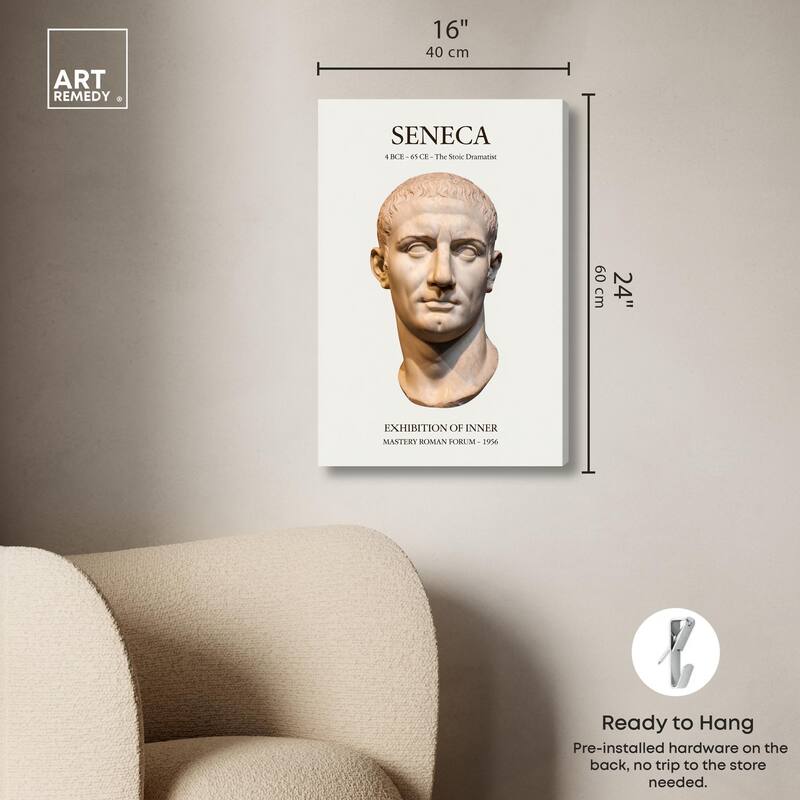 Bust of Seneca Canvas by Art Remedy, Gallery Wrapped