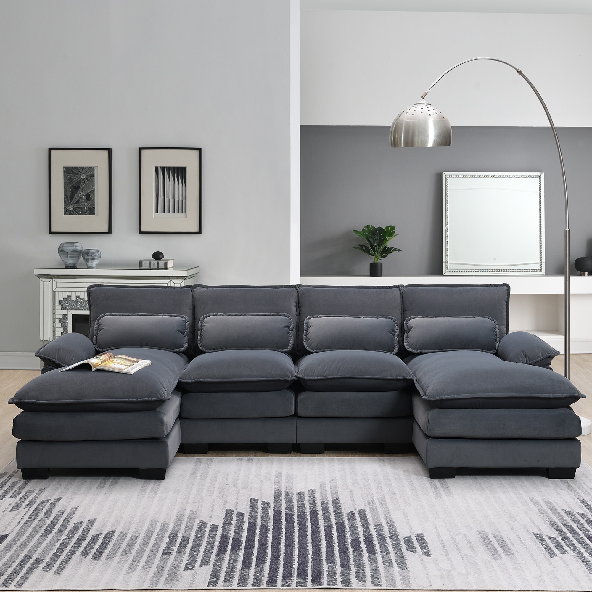 Sofa with two chaise lounges clearance