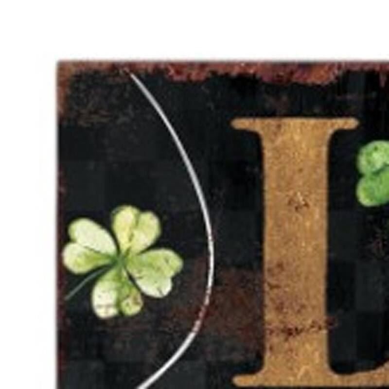 HomeRoots 36" Black Gold And Green Solid Wood Luck St Patrick's Day Porch Sign