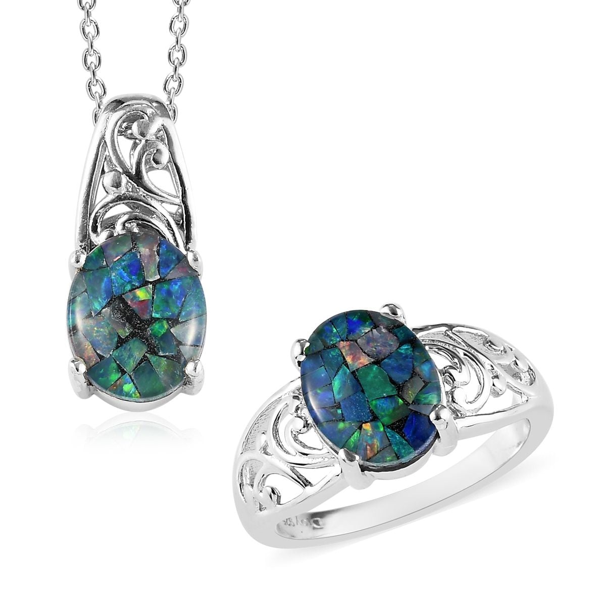 opal ring and necklace set