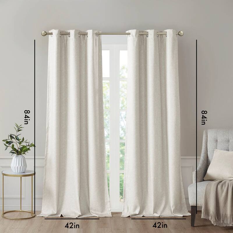 Tonal Printed Faux Silk Total Blackout Curtain Panel