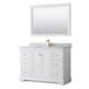 Option White / White Carrara Marble Top / Brushed Gold