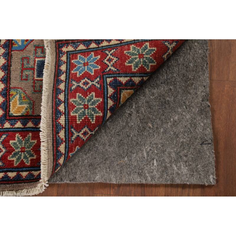Hand Knotted Oriental 100% Wool Carpet Traditional Geometric Brown Kazak Area Rug - 3' 1'' X 2' 2''