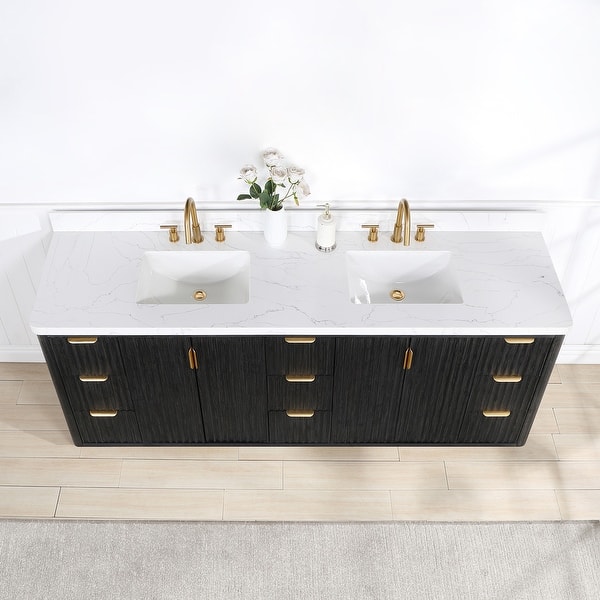 dimension image slide 2 of 9, Cadiz Bath Vanity with Composite Stone Top without Mirror