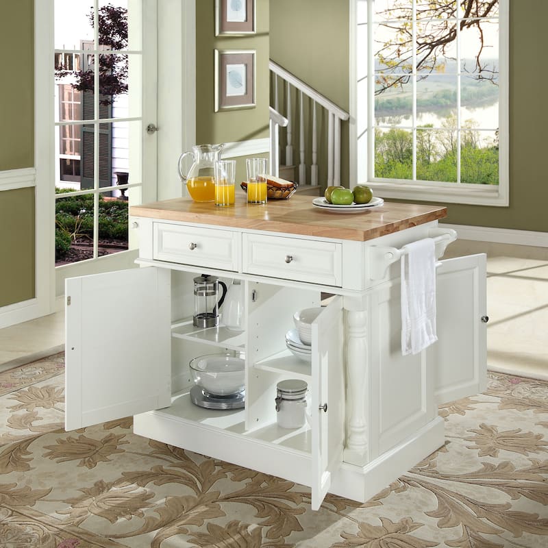 Crosley Oxford Butcher Block Kitchen Island - 47.75 "W x 23 "D x 35.75 "H