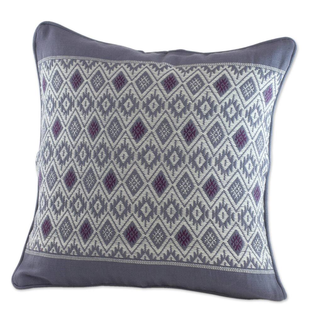 Handmade Silver Moon Cotton cushion cover (Guatemala) - 25 x 21 x 2