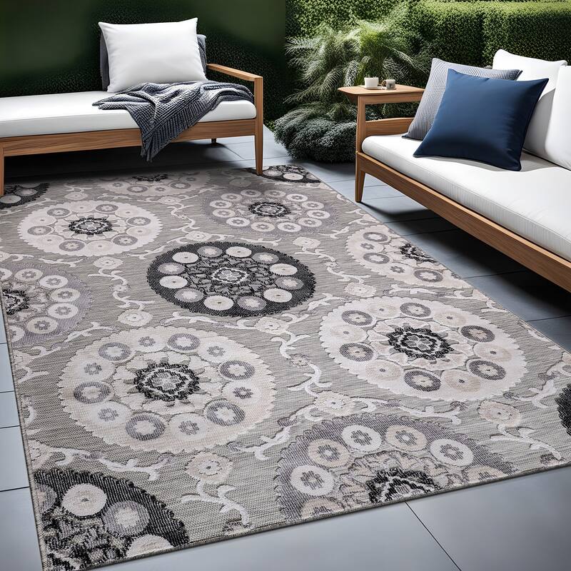 Beverly Rug Equator Medallion Bohemian Indoor Outdoor Area Rug