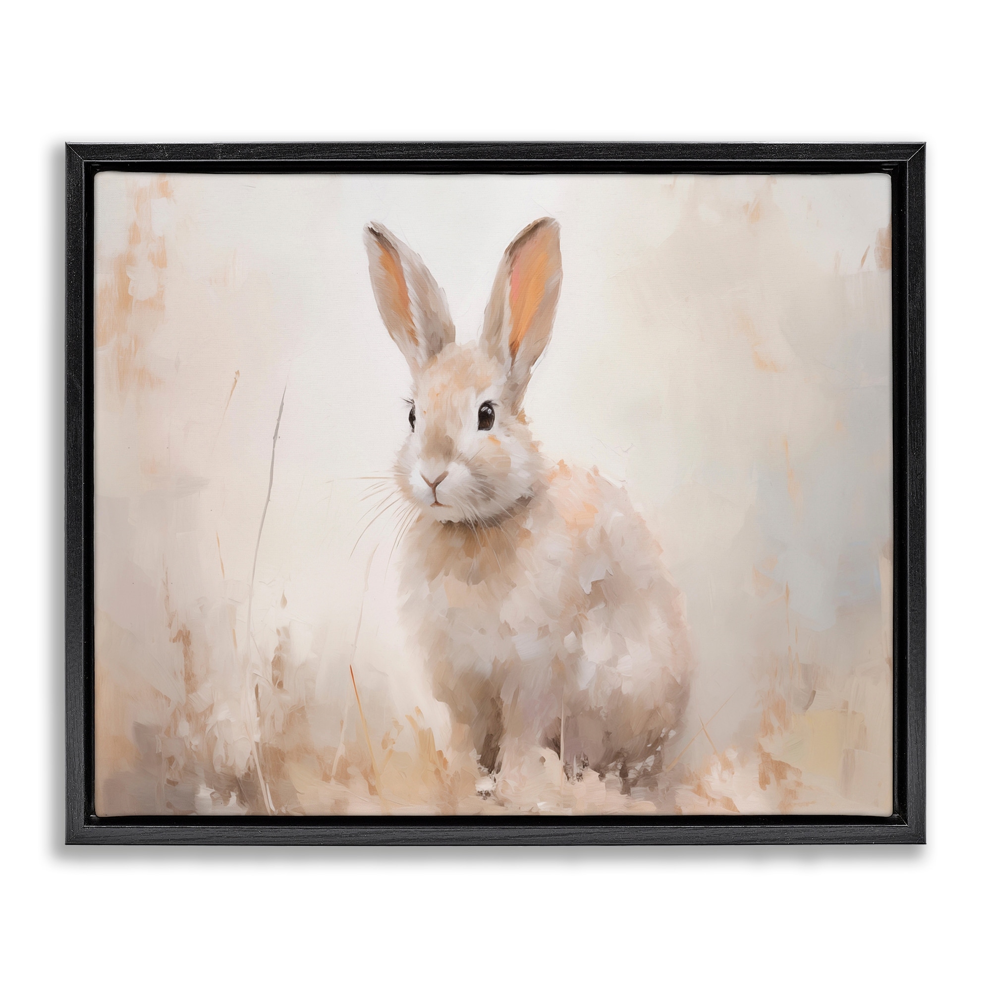 Stupell Brushed Brown Bunny Framed Floater Canvas Wall Art Design By Arlington Prints