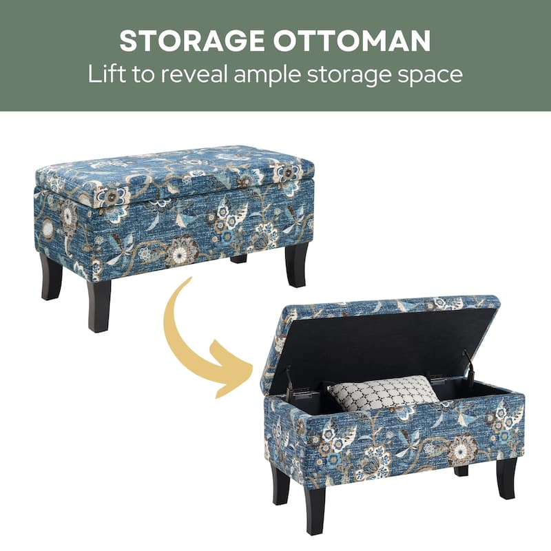 Convenience Concepts Designs4Comfort Winslow Storage Ottoman Bench