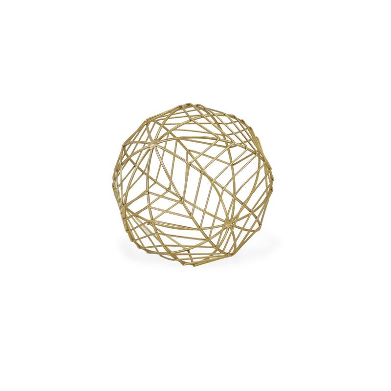 HomeRoots 7" Gold Metal Decorative Orb - 7' X '7' X '7