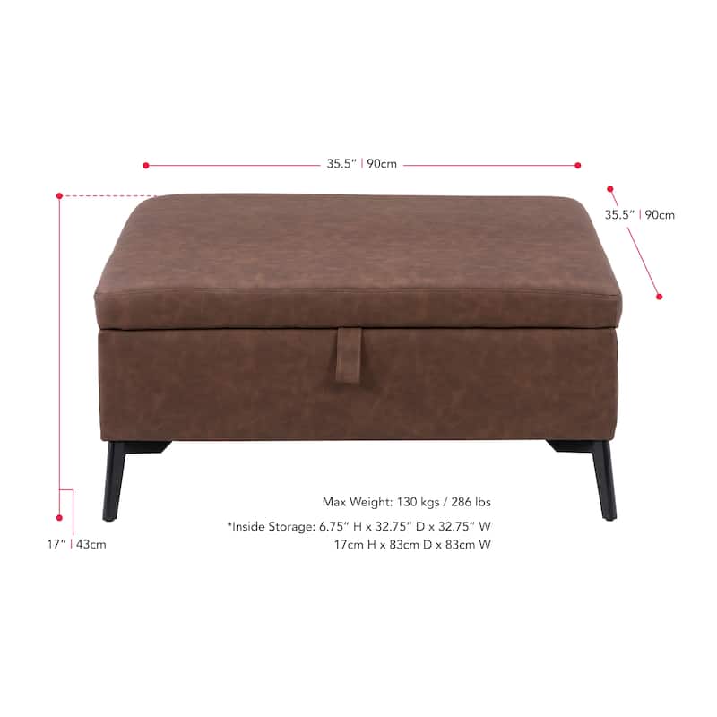 Linden Square Storage Ottoman