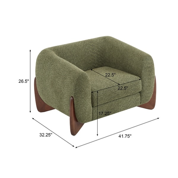 dimension image slide 0 of 3, Tina Modern Upholstered Boucle Arm Club Chair by Christopher Knight Home