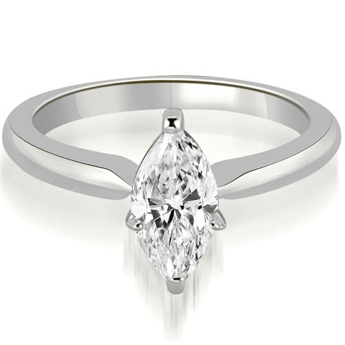0.50 cttw. 14K White Gold Classic Solitaire Marquise Diamond Engagement Ring