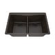 preview thumbnail 1 of 6, 33 Inch Lexicon Platinum Quartz Composite Drop-in Undermount Double Bowl Galaxy Mocha Kitchen Sink LP-800TM-M-SO Galaxy Mocha