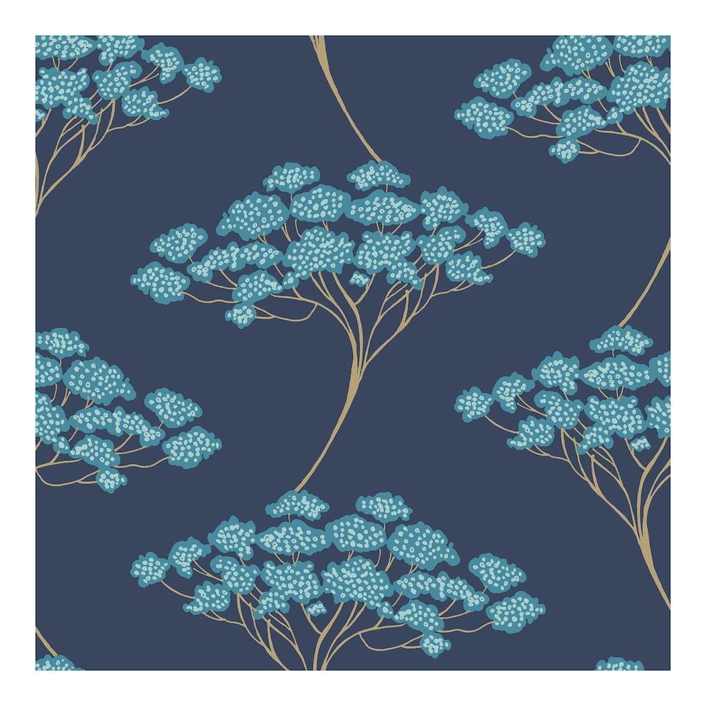 NuWallpaper Blue Ficus Peel & Stick Wallpaper - 216in x 20.5in x 0.025in