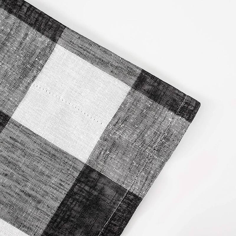DriftAway Buffalo Check Woven Plaid Pattern Lined Blackout Rod Pocket Window Curtain Valance