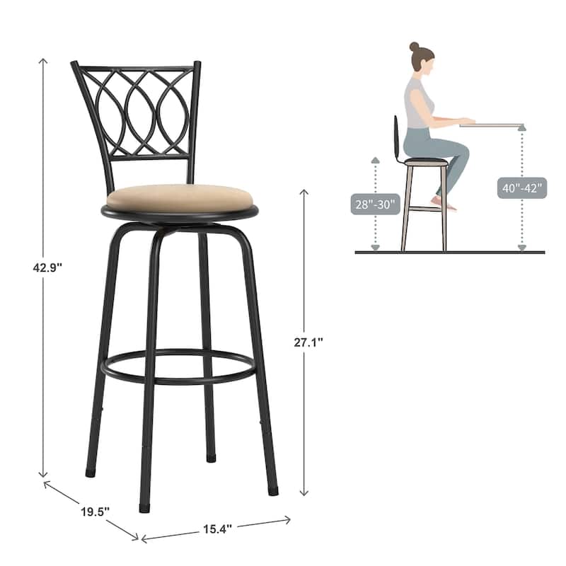 Avalon Scroll Adjustable Swivel Stool (Set of 3) by iNSPIRE Q Classic